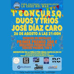 La Peña Cultural Carnavalesca La Cruz del Mar organiza el ‘I Concurso de Dúos y Tríos José Díaz Caro’