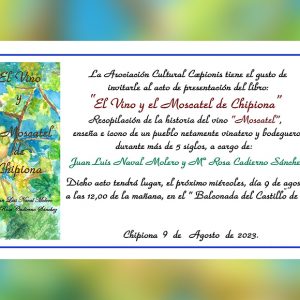 Juan Luis Naval y Rosa María Cadierno lanzan su nuevo libro ‘El Vino y el Moscatel de Chipiona’ que se presentará oficialmente este miércoles