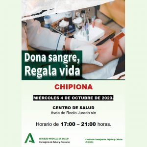 Llamada a donar sangre y regalar vida el miércoles 4 de octubre en Chipiona