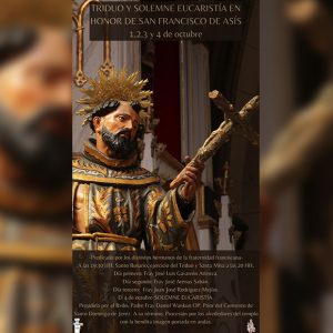 El Santuario de Regla celebra del 1 al 4 de octubre un triduo y una solemne eucaristía en honor de San Francisco de Asís