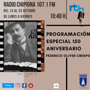 Radio Chipiona comienza el viernes una programación por el 150 aniversario del nacimiento de Oliver Crespo