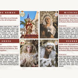 Delegación de Fiestas y Hermandades de Chipiona publican el programa de salidas procesionales de la Semana Santa de 2024