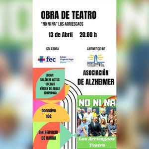 La próxima semana habrá teatro en Chipiona a beneficio de Alzheimer con la compañía Los Arriesgaos