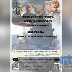 La Armada informará mañana en Chipiona de la oferta de empleo público de 320 plazas para la zona sur de la Bahía de Cádiz