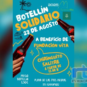 Este sábado llega al chiringuito Salitre el Botellín Solidario que recauda fondos para Fundación Vita