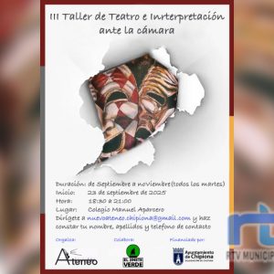 Nuevo Ateneo de Chipiona organiza un taller de teatro e interpretación ante la cámara