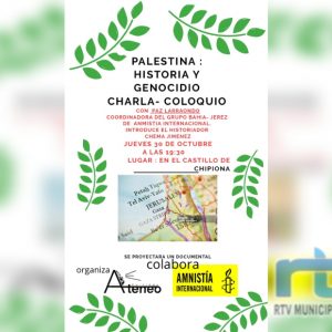 Nuevo Ateneo de Chipiona organiza una charla titulada ‘Palestina: historia y genocidio’