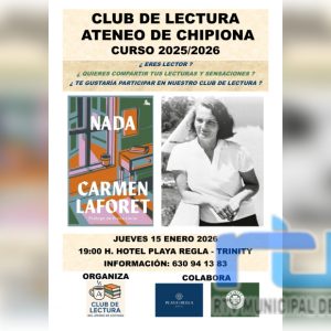 El Club de Lectura del Ateneo de Chipiona inicia el nuevo año con un encuentro literario dedicado a la obra ‘Nada’ de Carmen Laforet