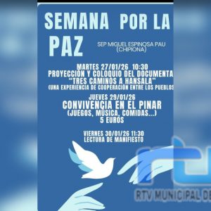 La Sección de Educación Permanente de Adultos Miguel Espinosa Pau de Chipiona organiza actividades con motivo de la Semana por la Paz