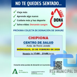Llamamiento para una donación colectiva de sangre el próximo miércoles en Chipiona