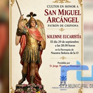 La Parroquia Nuestra Señora de la O celebrará el 29 de septiembre la festividad del patrón de Chipiona, San Miguel Arcángel